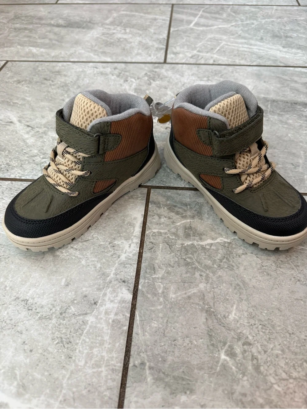 Carter’s Ilker Toddler Kids Ankle Boots Olive Black Multi Size 11 NWT